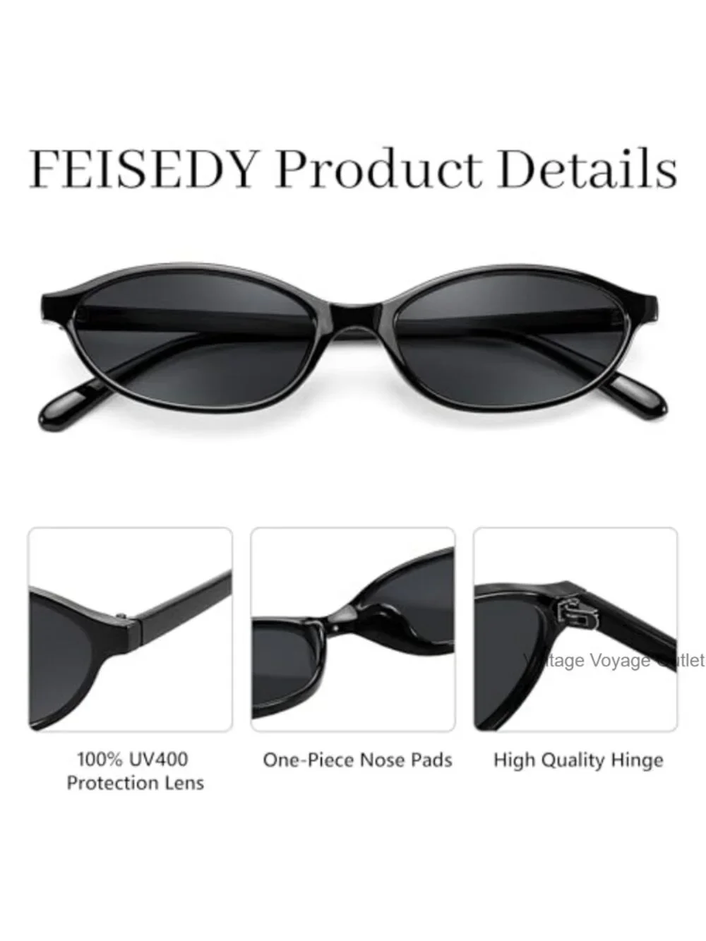 Retro Oval Cat Eye Sunglasses for Women 90s Narrow Lightweight UV400 Protection
